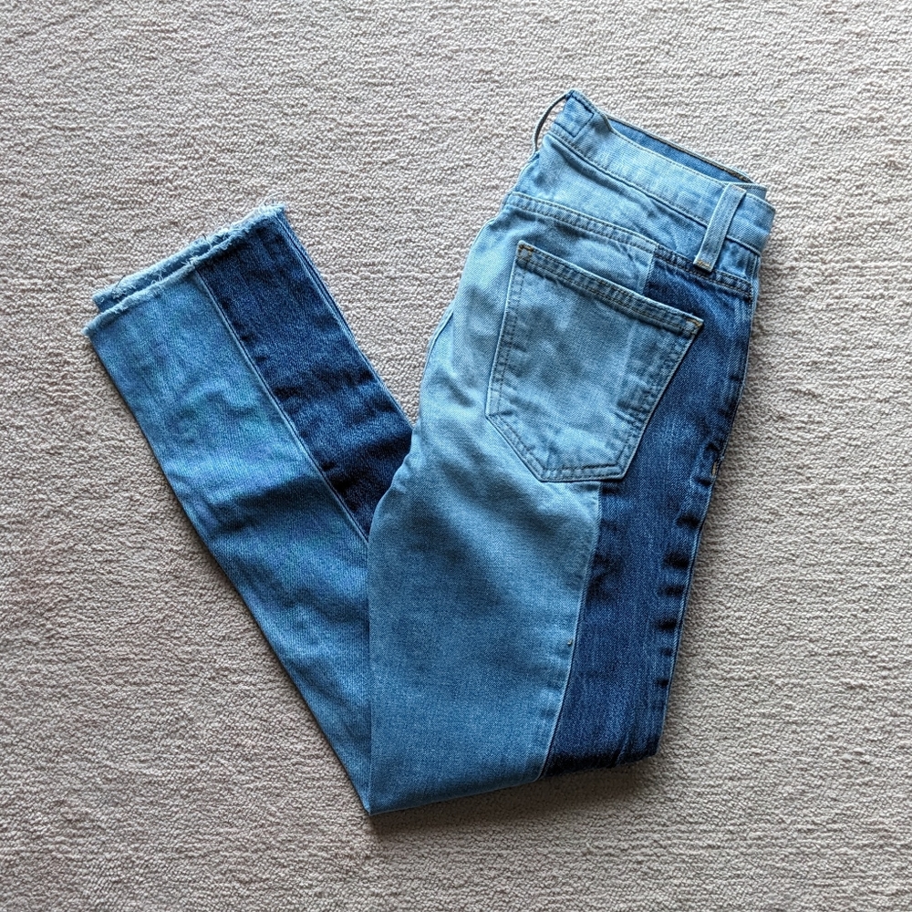 Current/Elliott split tone straight jeans, size 23